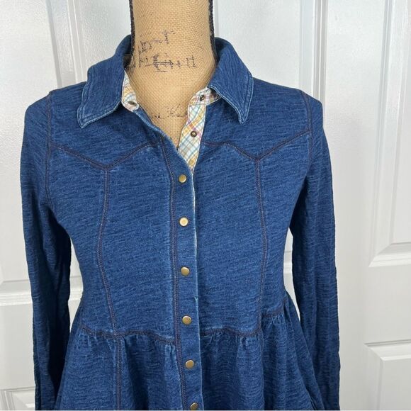 Free People Blue Long Sleeve Dress - Picture 4 of 11